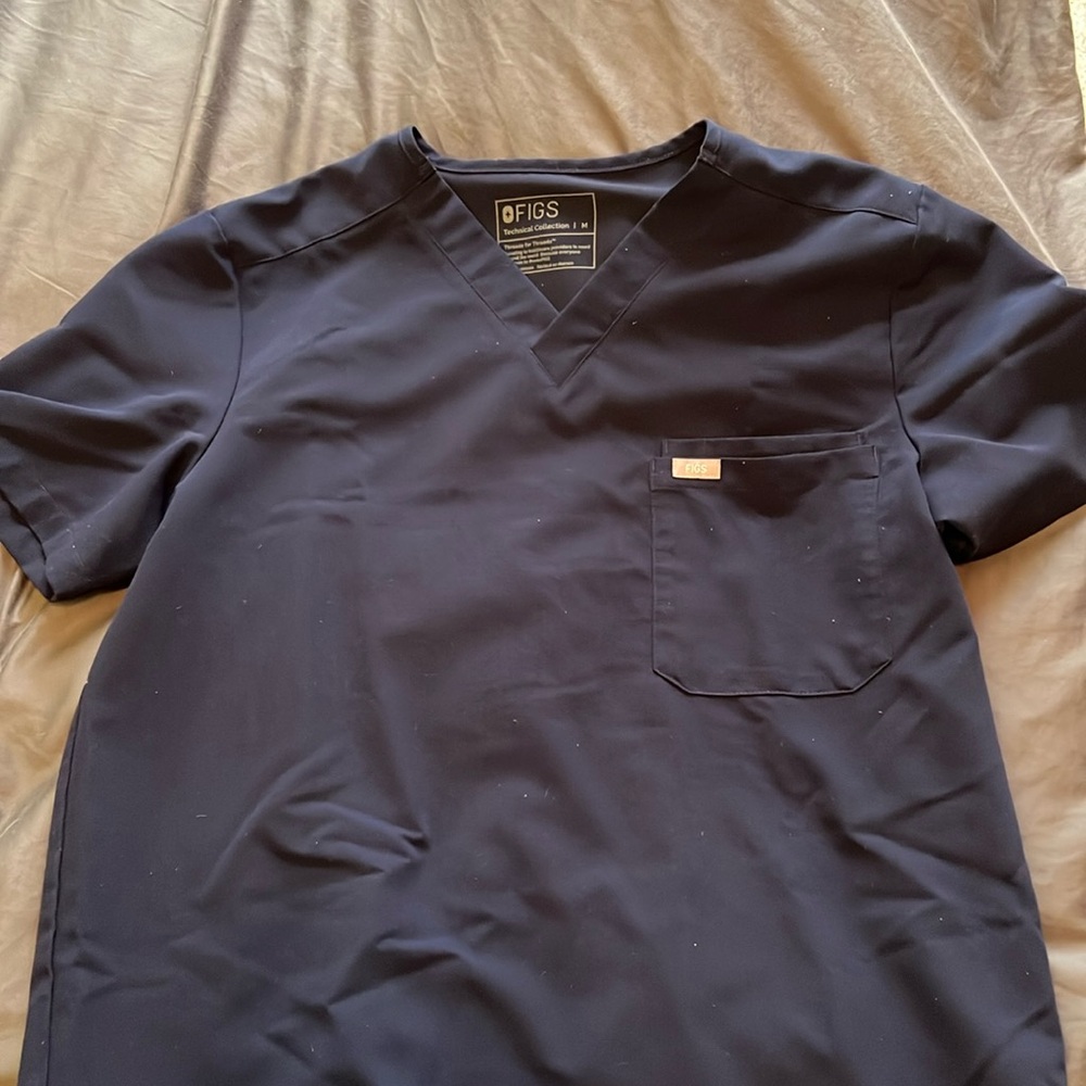 Figs men medium blue scrub top